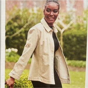 CAbi 4493 Scout Corduroy Jacket Button Front in Bone Size Medium